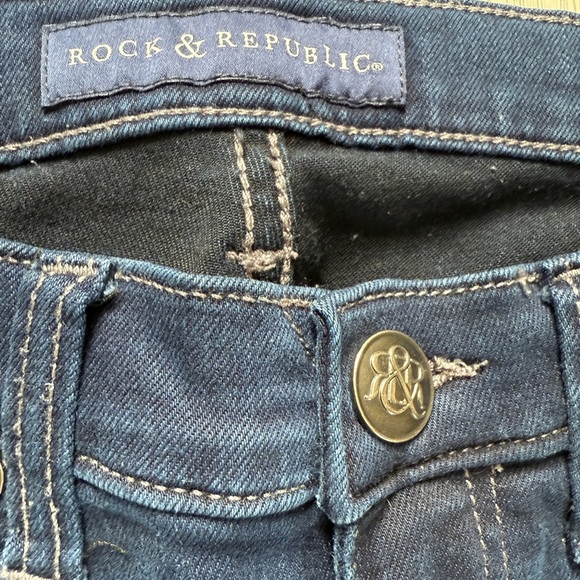 Rock & Republic Dark Blue Kashmiere Stretch Jeans R010252 Size 10 - Picture 2 of 5